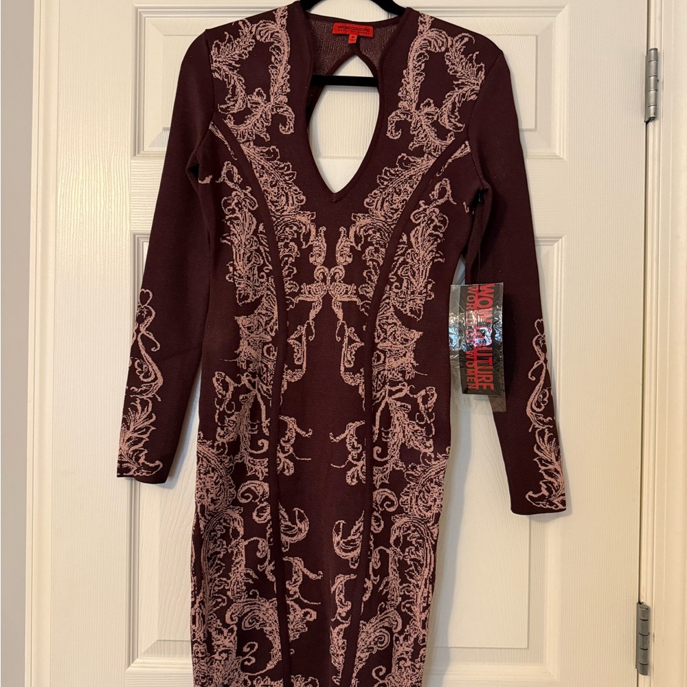 Medium, WOW couture maroon/burgundy dress - NWT